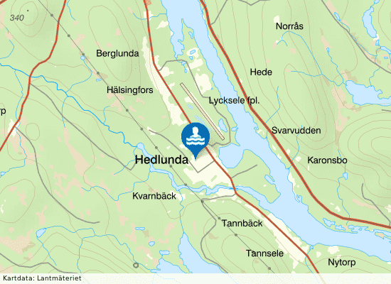 Ume älv,Oxavan, Hedlunda badplats på kartan