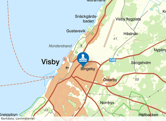 Visby: Melonenbadet på kartan