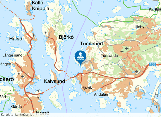 Hästevik, kommunal badplats i Torslanda på kartan