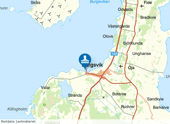 Öja Burgsvik på kartan