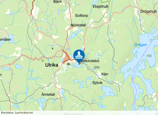 Ulrika, Amundebosjön på kartan