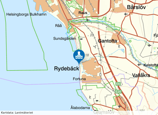 Hundbad Rydebäck på kartan