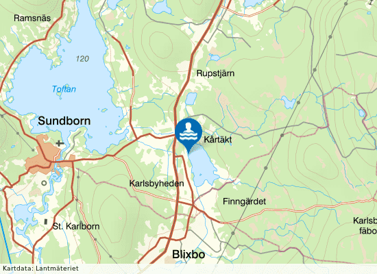 Hedkarlssjön Sundborn på kartan