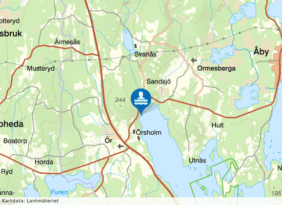 Helgasjön, Svanebro på kartan