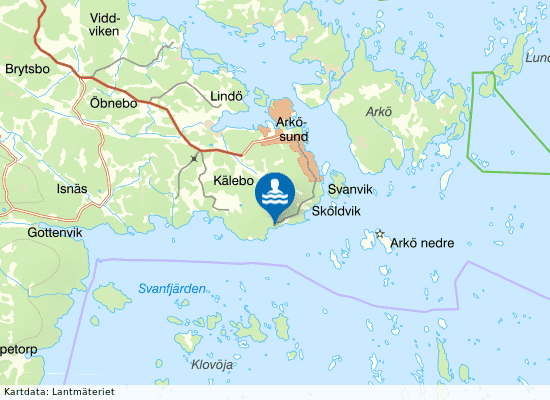 Arkösund, Sköldvik på kartan