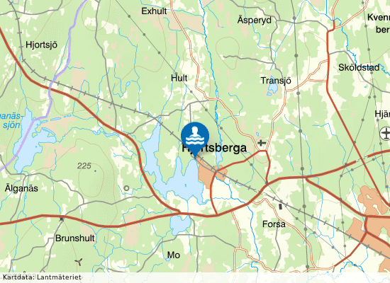Hjortsberga på kartan