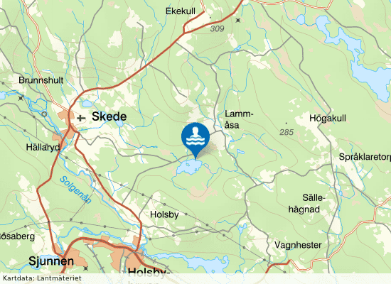 Holmasjön, Holsby på kartan