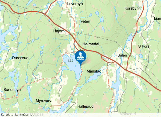 Holmedalssjön på kartan