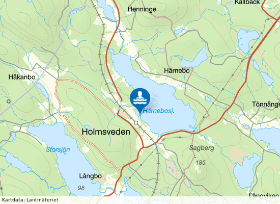 Holmsveden, Härnebobadet på kartan