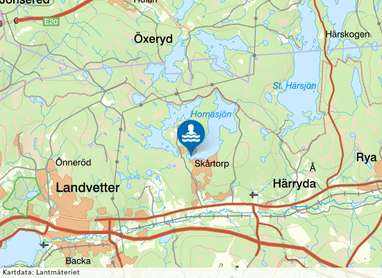 Hornasjön på kartan