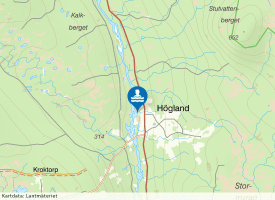 Höglands badplats på kartan