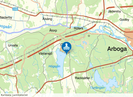 Högsjön norra på kartan