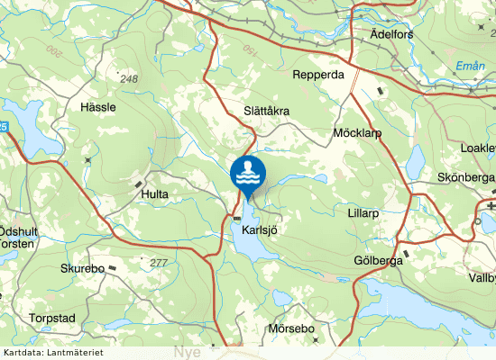 Karlsjösjön, Alseda på kartan