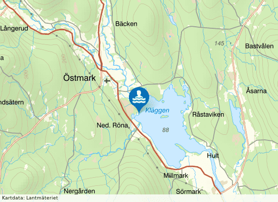 Kläggen Vallviken på kartan