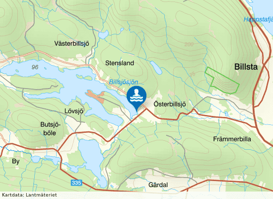 Komnäsbadet, Billsjösjön på kartan