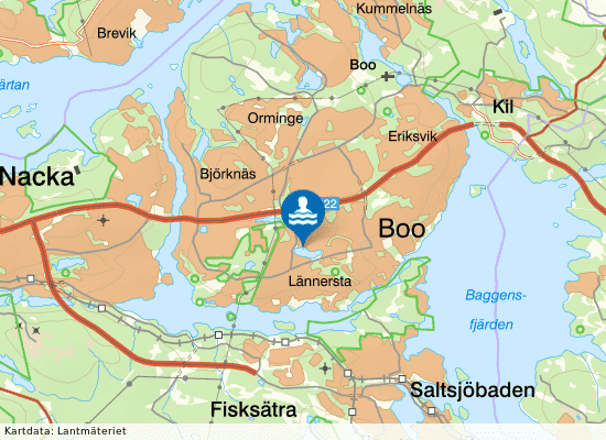 Bagarsjöbadet på kartan