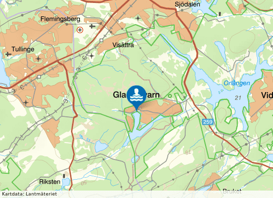 Kvarnsjön, Nyboviksbadet på kartan