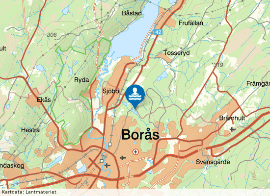 Kypesjöns badplats, Borås på kartan