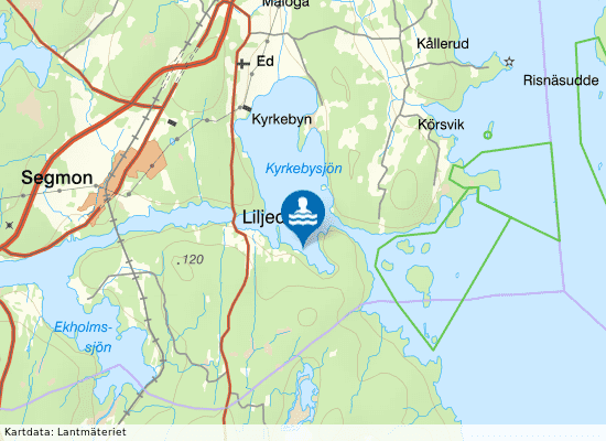 Kyrkebysjön, Buda på kartan