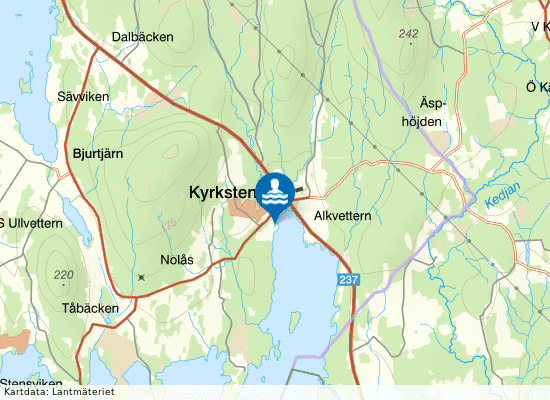 Kyrksten, Alkvettern på kartan