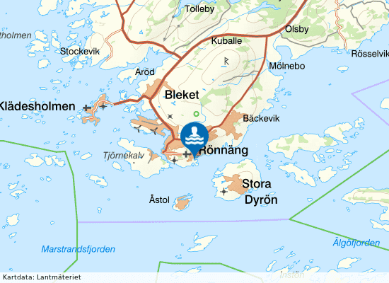 Kåreviks badplats på kartan