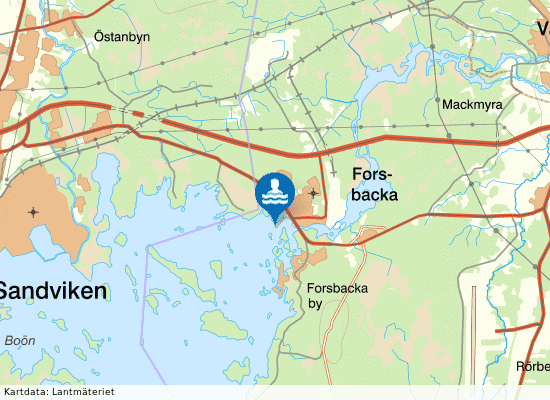 Laduholmen, Forsbacka på kartan