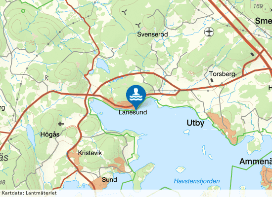 Lanesund på kartan