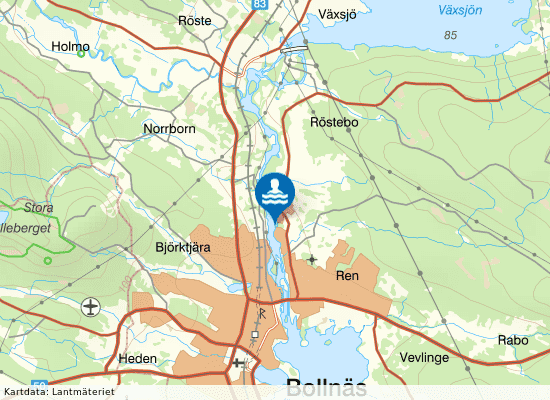 Larsesbäcken på kartan