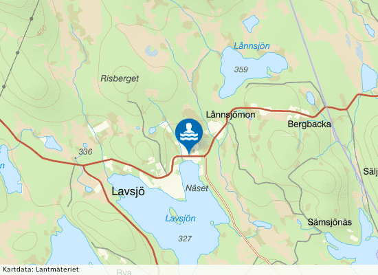 Lavsjö badplats på kartan