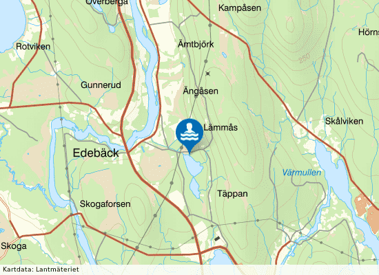 Lemundtjärn, Edebäck på kartan