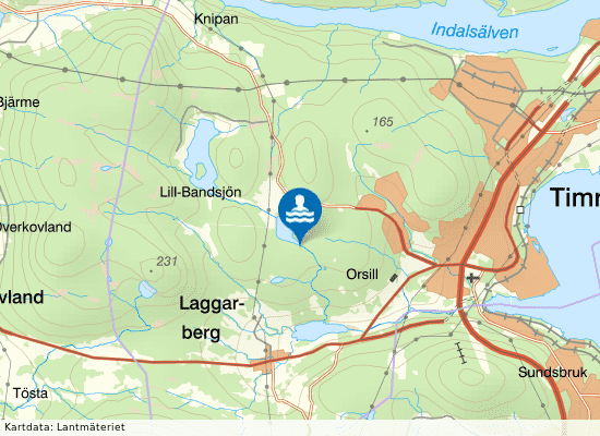 Lilla Bandsjön på kartan