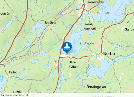 Lilla Ulvsjön, Ulfshyttan på kartan