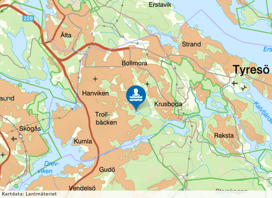 Barnsjöbadet på kartan