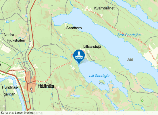 Lillsandsjön på kartan