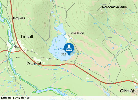 Linsellsjön på kartan