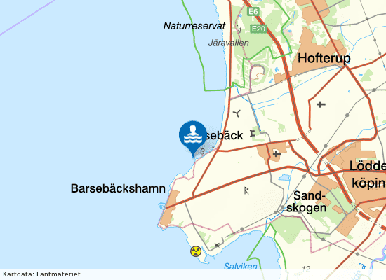 Barsebäcks saltsjöbad på kartan