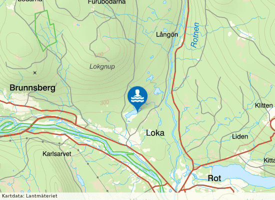 Lokatjärn Loka på kartan