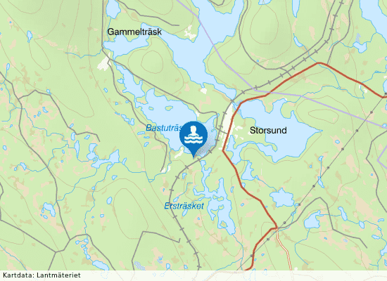 Bastaträsket, Storsund på kartan