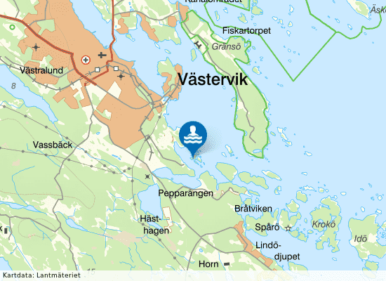 Lysingsbadet, Judön sandstrand på kartan