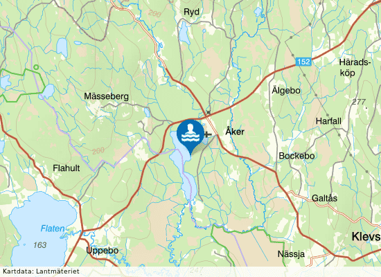 Långasjön på kartan