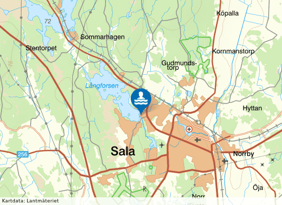 Långforsen, Måns Ols badet på kartan