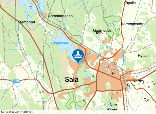 Långforsen, Skuggans bad på kartan