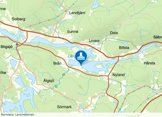 Långsjön, Brånsvikens badplats på kartan