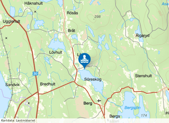 Lädjasjön på kartan