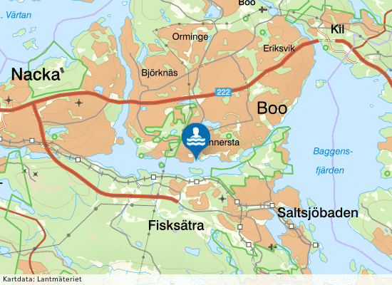 Lännerstabadet på kartan