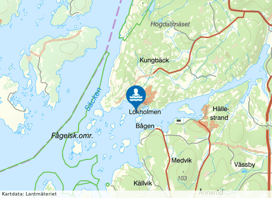 Lökholmen på kartan