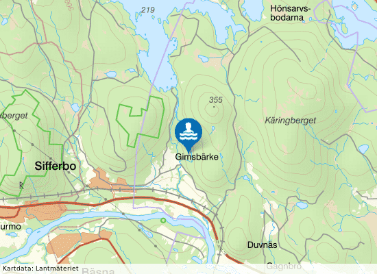 Bergkvarnsdammen på kartan