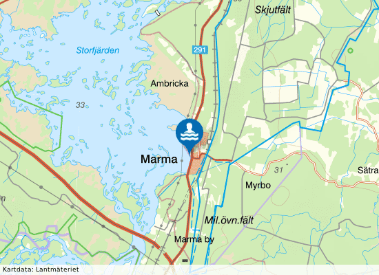 Marma Badplats på kartan