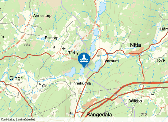 Marsjöns badplats, Rångedala på kartan