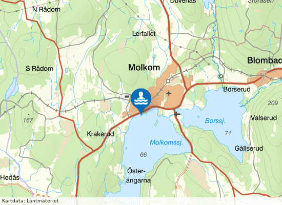 Molkomsjön, Graningebadet på kartan